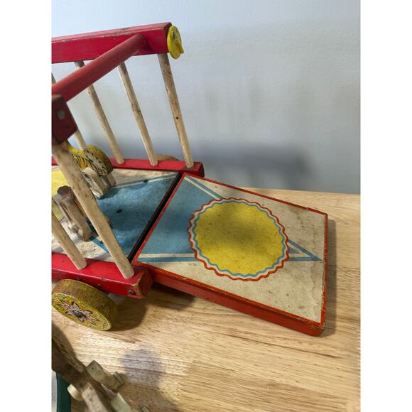 Fisher Price Vintage 1962 Circus Wagon Cage Wooden Animals and Clown Figures JL - Picture 11 of 16